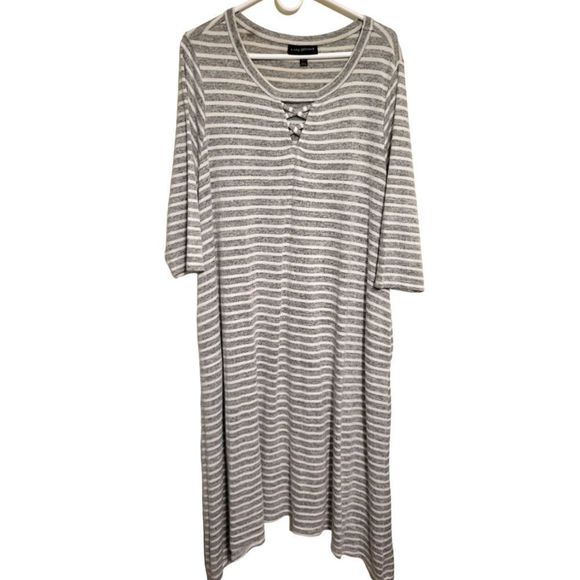Lane Bryant Soft Striped Maxi Dress, Plus Size 18/20 - Picture 1 of 7